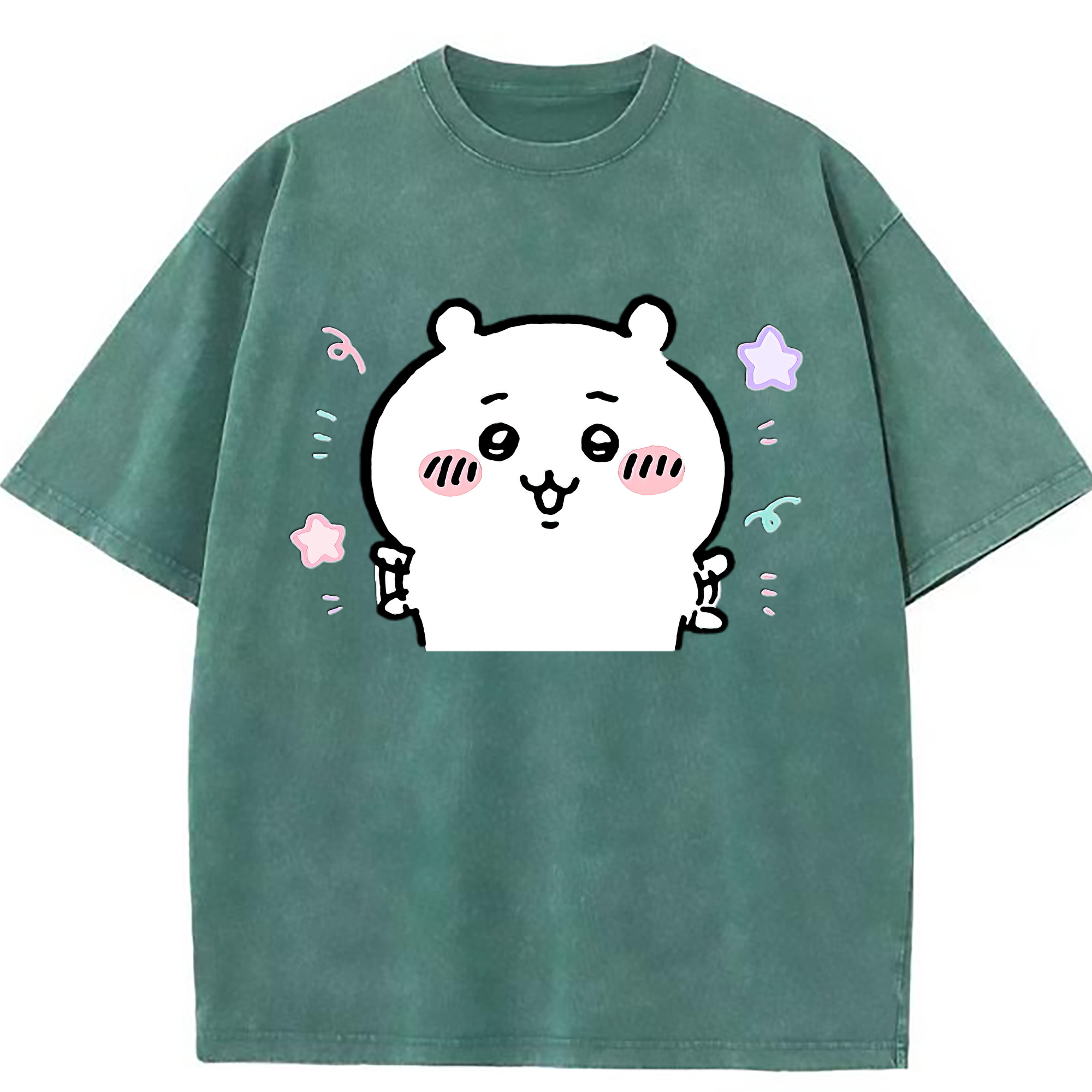 （画像用） ちいかわ ちいかわ Chii-kawa chiikawa 綿100% ヴィンテージ風 半袖Tシャツ（フロントプリント）